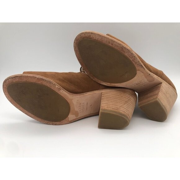 Eileen Fisher James Strappy Sandals Tan Light Brown Open Toe Zip Back Women's 9 - Picture 8 of 8